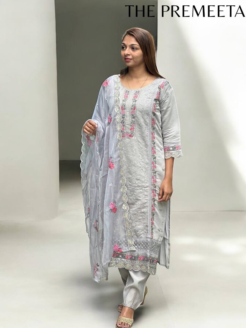 Jameela Silver Pakistani Suit