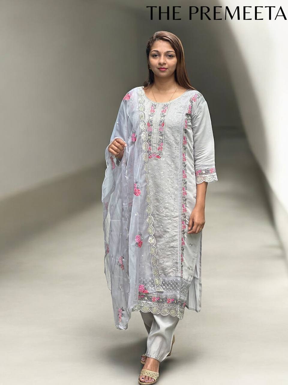 Jameela Silver Pakistani Suit