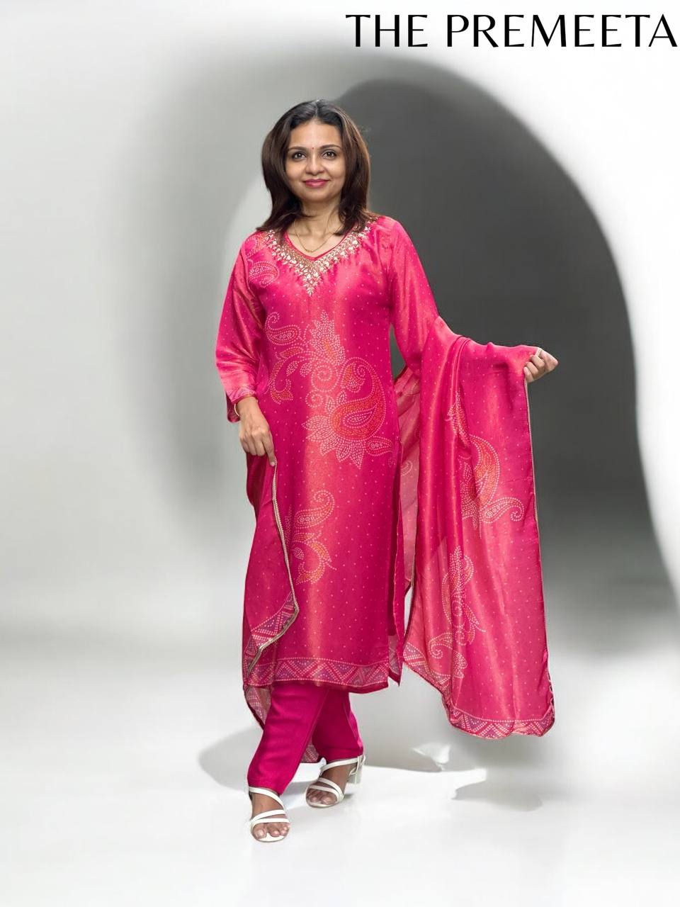 Blossom Pink Shimmer Designer Suit