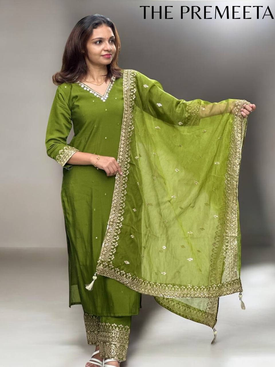 Olive Green Designer Grand Suit