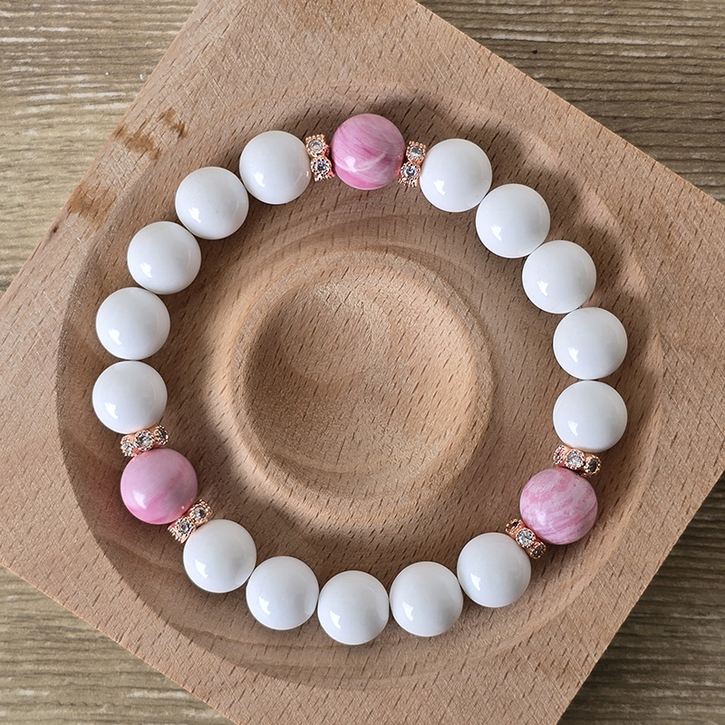 SG LOCAL - AURA HAVEN White & Pink Glitter Bracelet [Made-to-order Product]