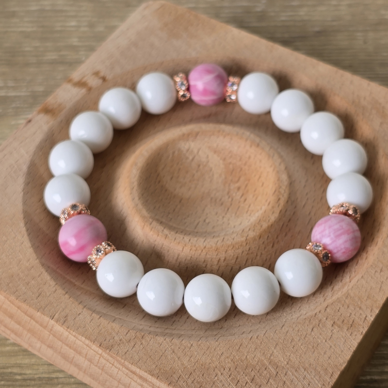 SG LOCAL - AURA HAVEN White & Pink Glitter Bracelet [Made-to-order Product]