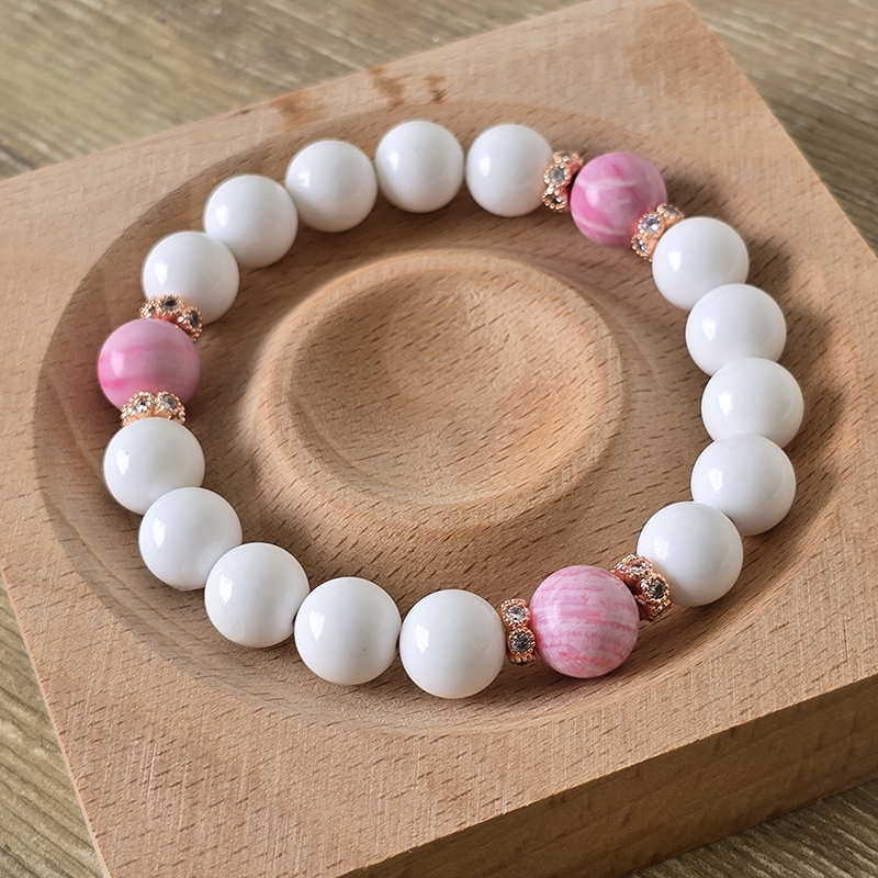 SG LOCAL - AURA HAVEN White & Pink Glitter Bracelet [Made-to-order Product]