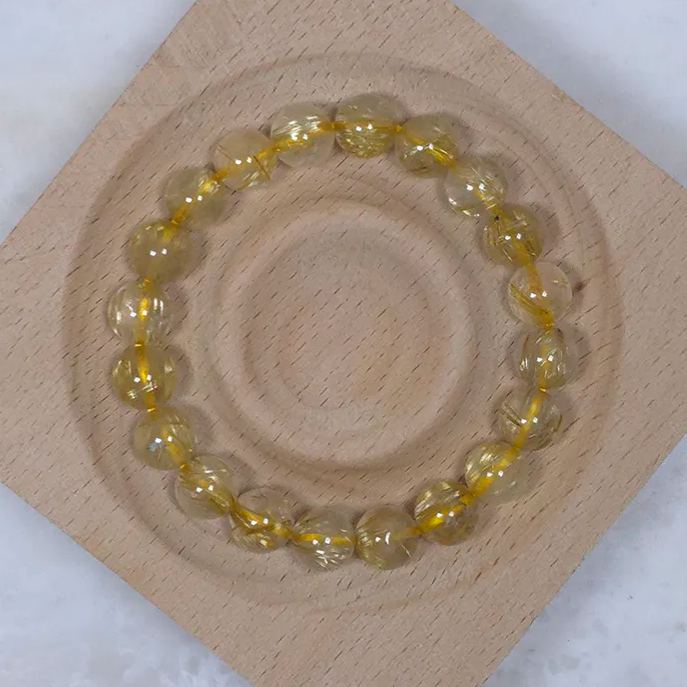 SG LOCAL - AURA HAVEN Natural Brazil Gold Titanium Rutilated Quartz Bracelet