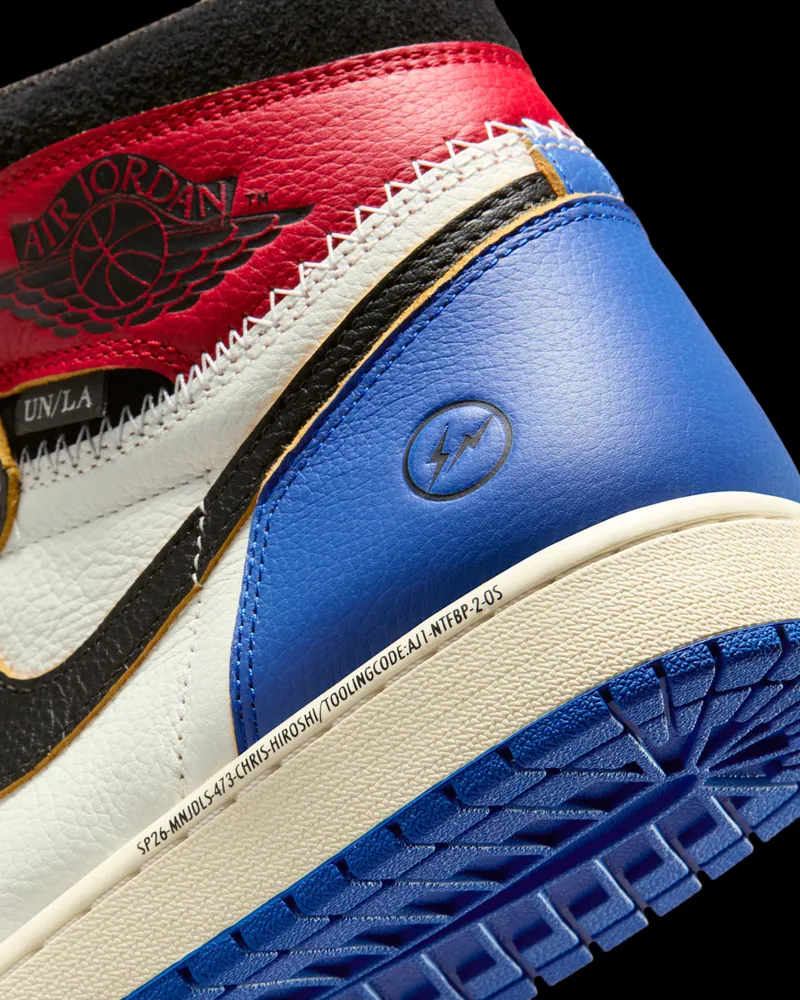 Union x fragment x Air Jordan 1 Black and Varsity Red