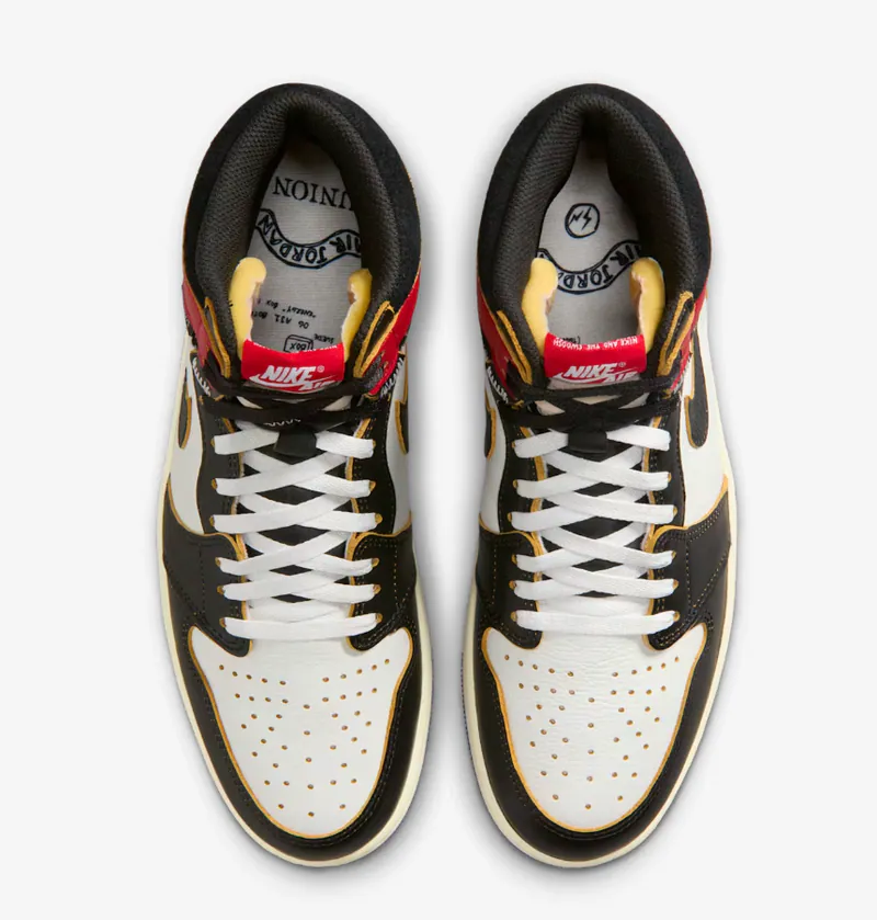 Union x fragment x Air Jordan 1 Black and Varsity Red