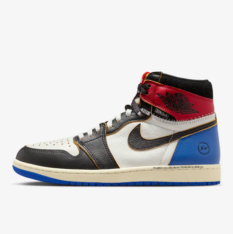 Union x fragment x Air Jordan 1 Black and Varsity Red