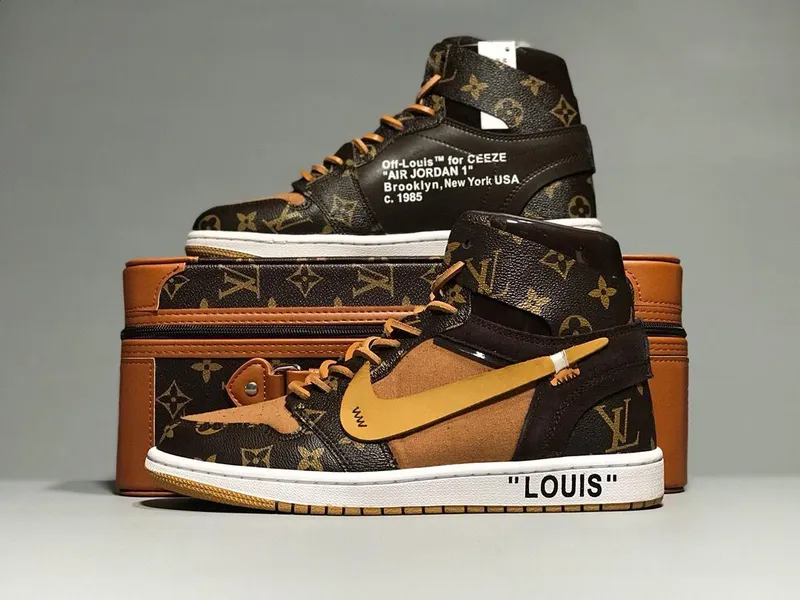 Nike Air Jordan 1 x Louis Vuitton High Top Basketball Shoes On Sale