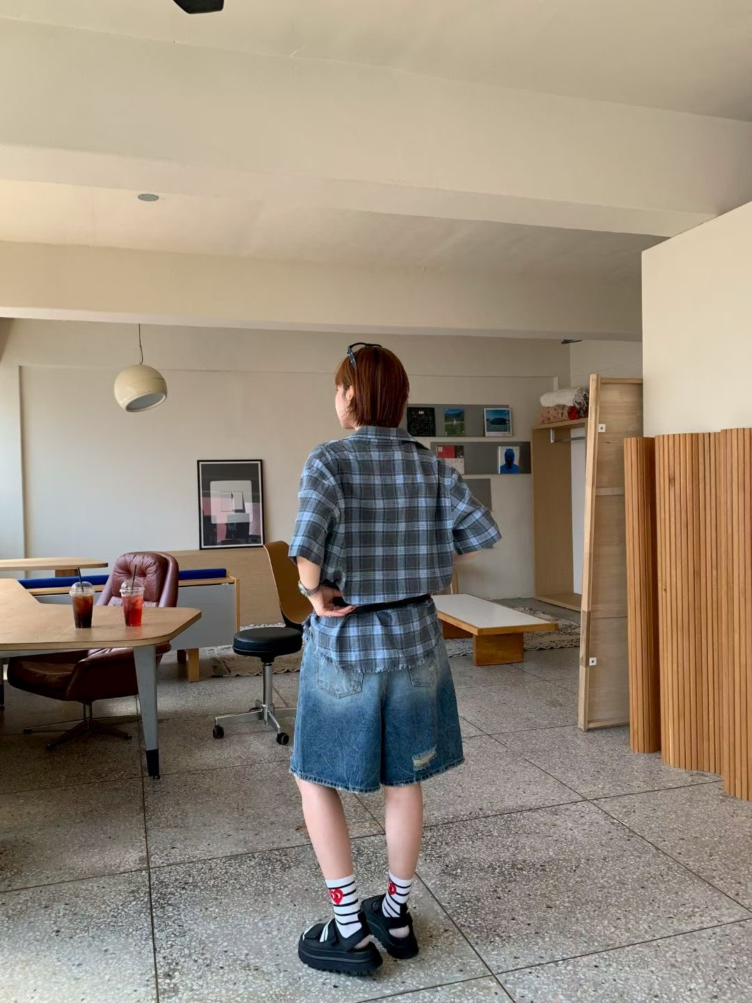 KS18/BUTTON DOWN CHECKERED SHIRT 