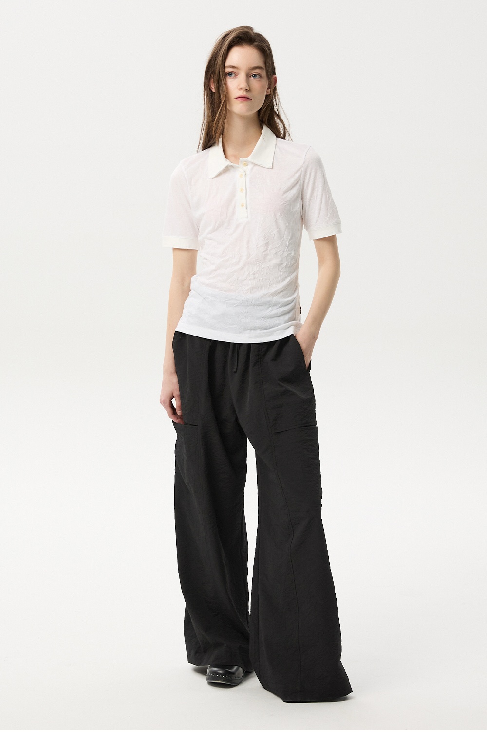 ML17 / CUT LINE WIDE BANDING PANTS