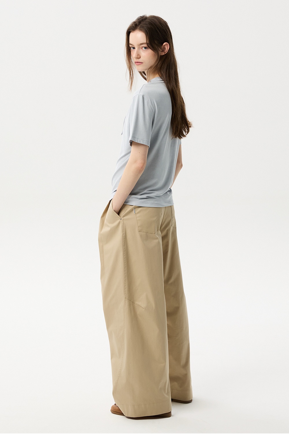 ML18 / CURVED WIDE PANTS