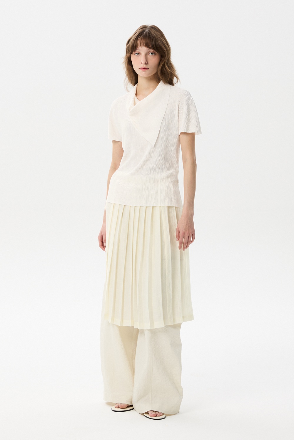 ML21 / PLEATS LAYERED SKIRT