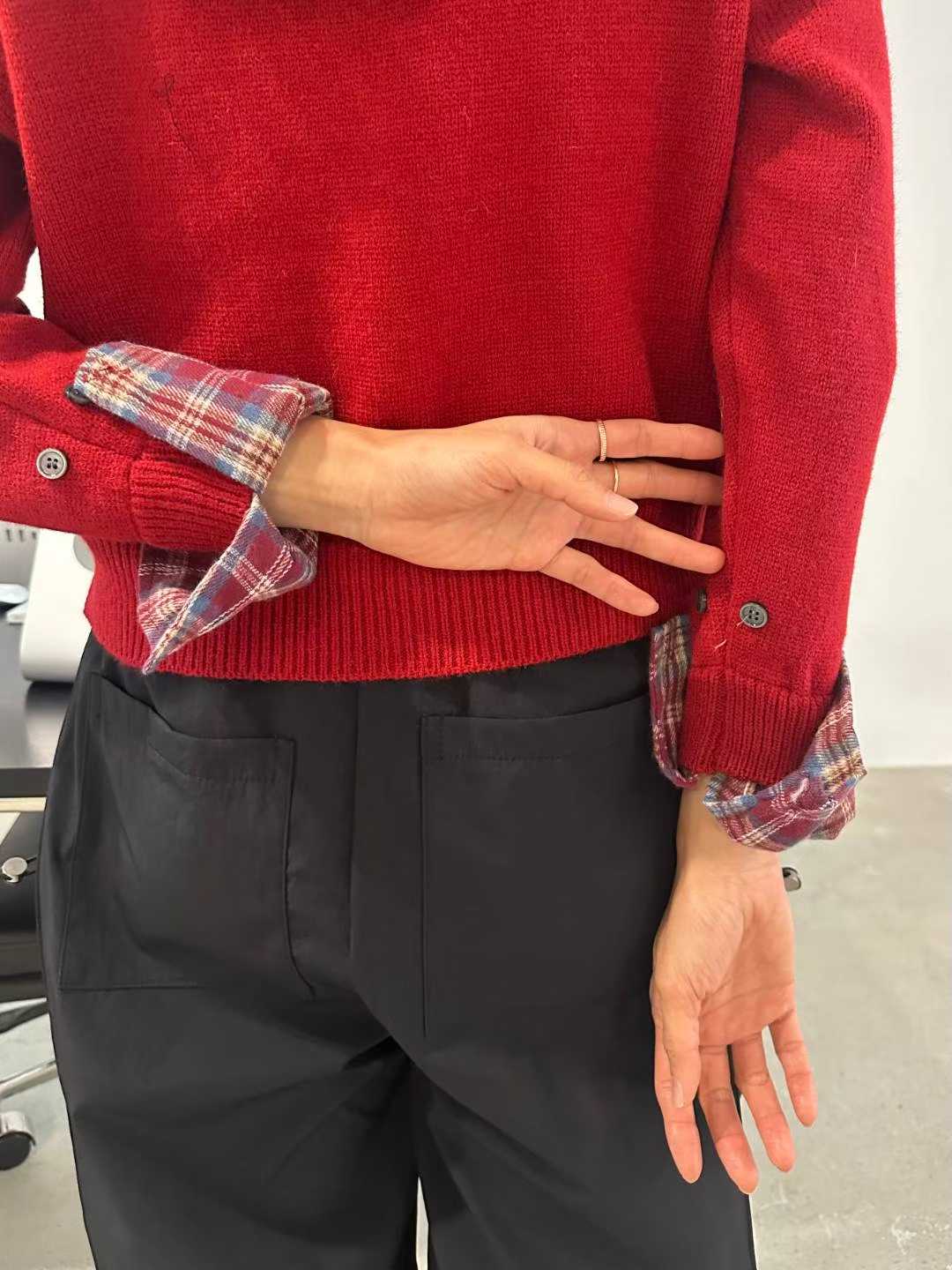 DIXIE PLAID TRIMMING CARDI-TOP