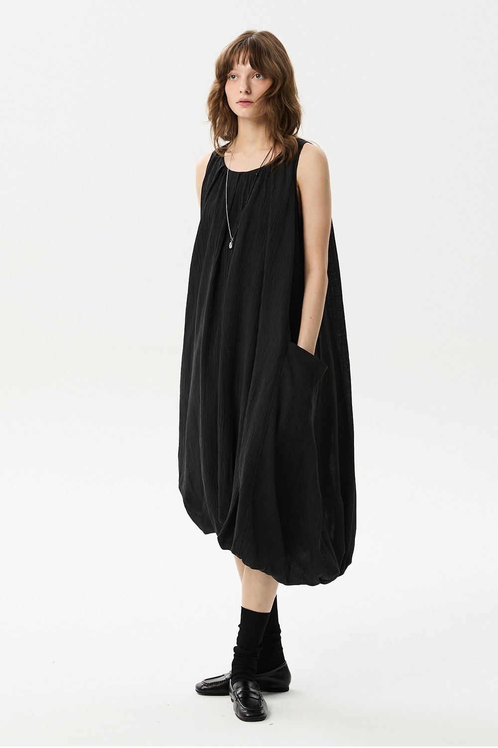 ML15 / BALLOON SLEEVELESS DRESS