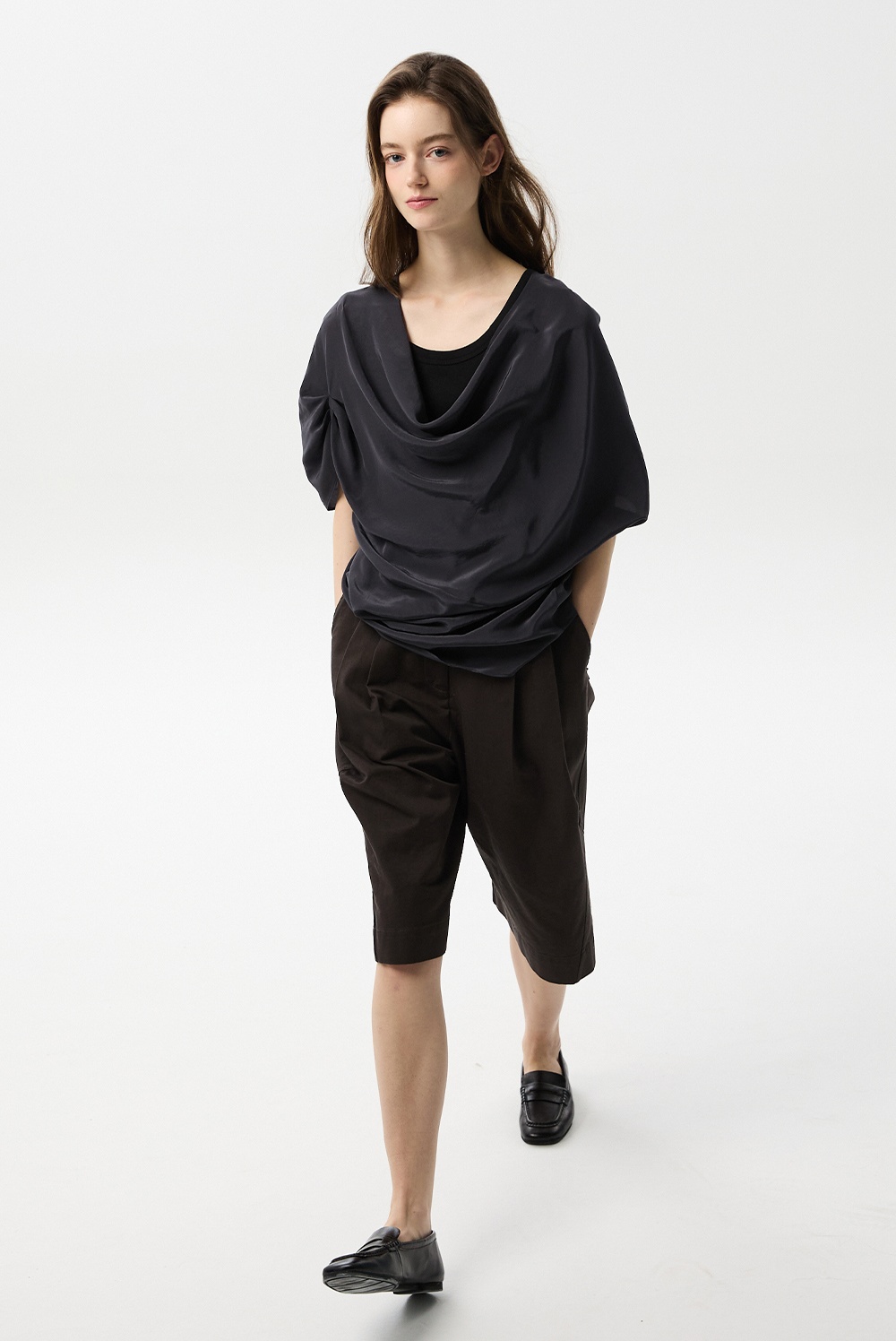 ML09 / UNBALANCED DRAPE SHIRTS
