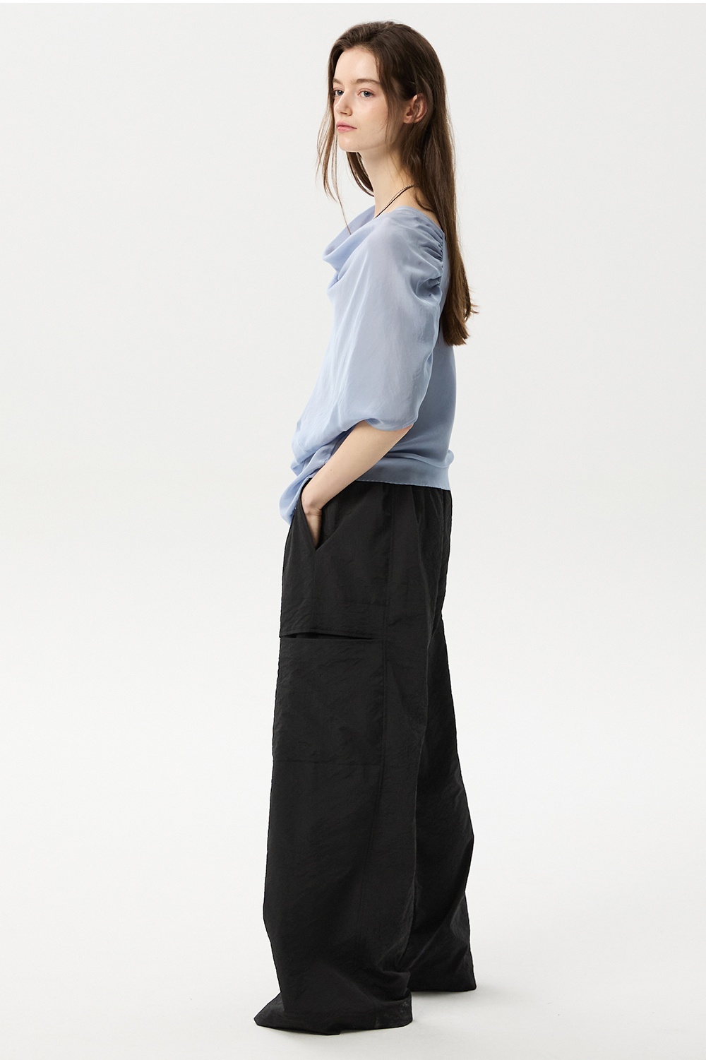ML17 / CUT LINE WIDE BANDING PANTS