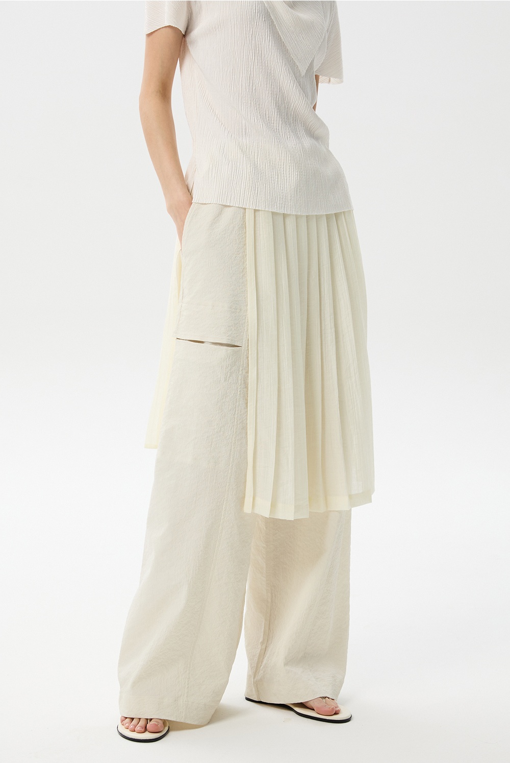 ML21 / PLEATS LAYERED SKIRT