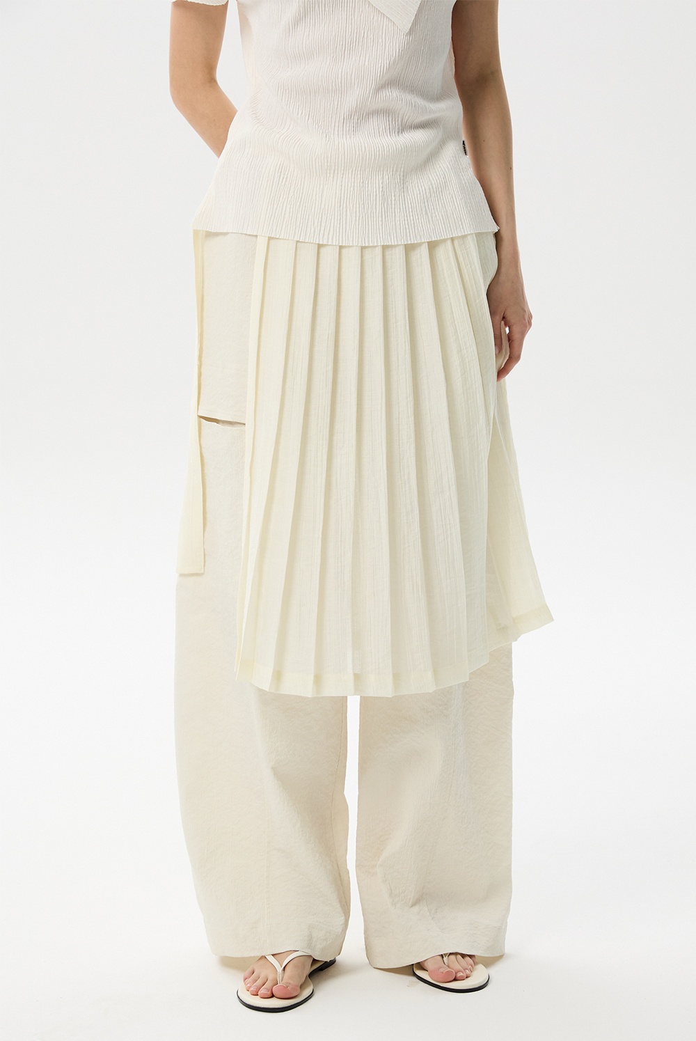 ML21 / PLEATS LAYERED SKIRT