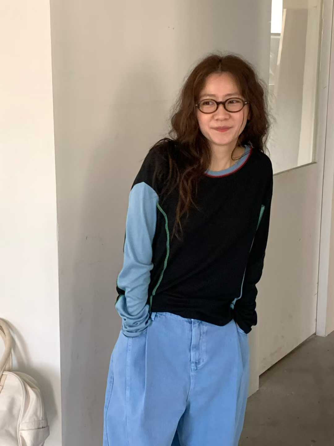 ELORA TWO TONE PANEL PULLOVER