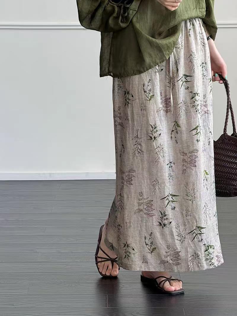 FATHIA PLANT PRINT SKIRT