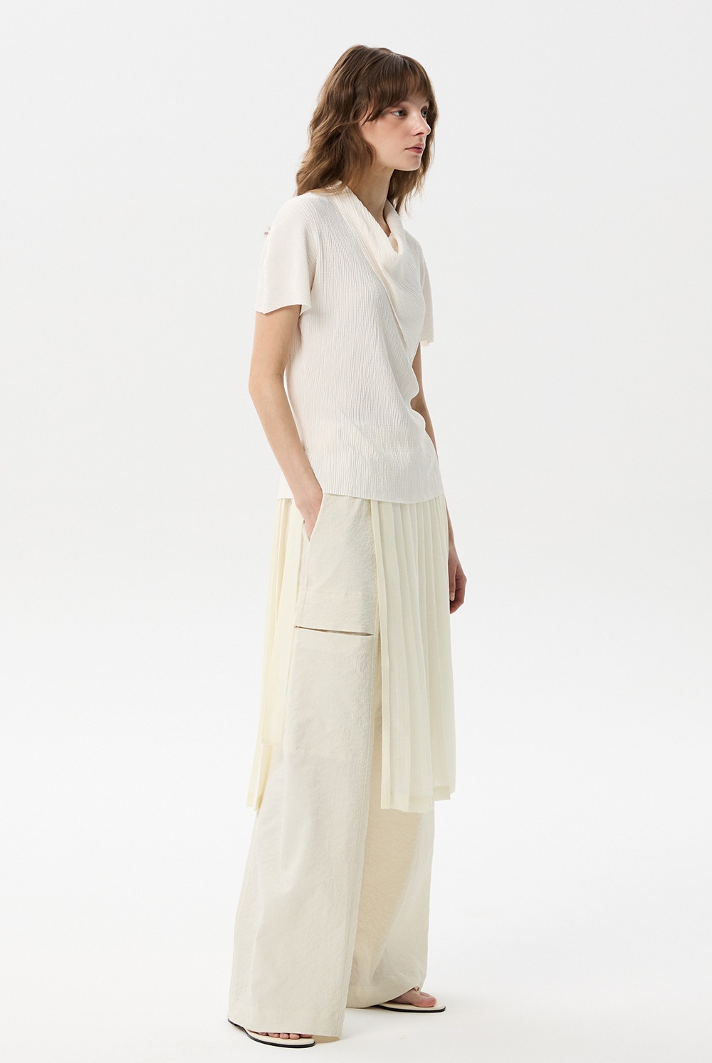 ML17 / CUT LINE WIDE BANDING PANTS