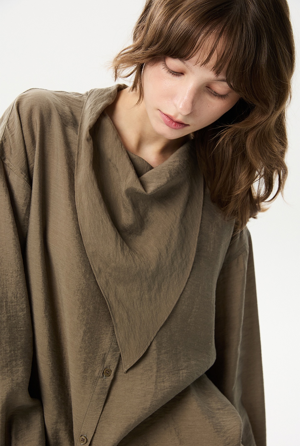 ML11 / UNBALANCED SCARF SHIRTS