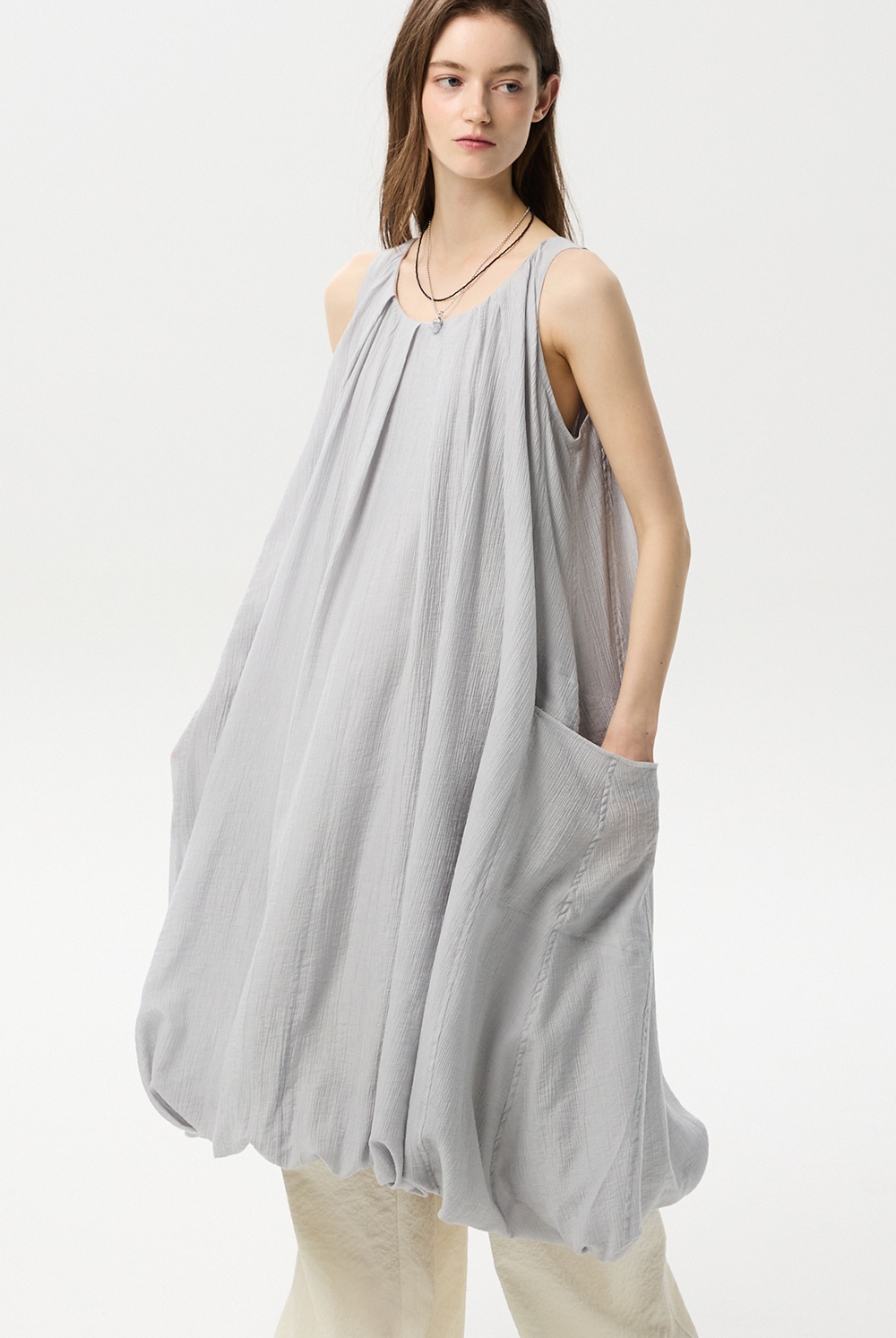 ML15 / BALLOON SLEEVELESS DRESS