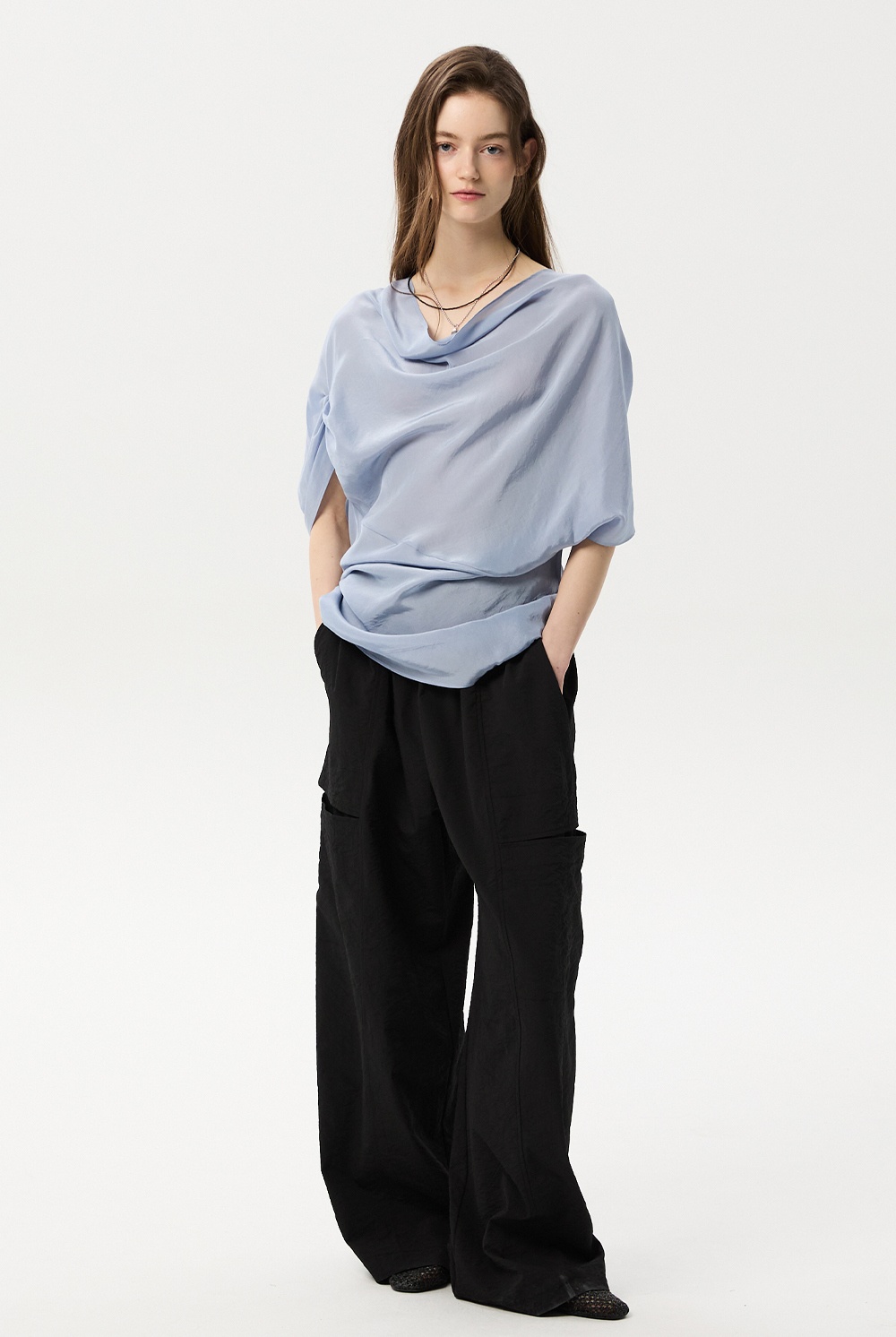 ML09 / UNBALANCED DRAPE SHIRTS