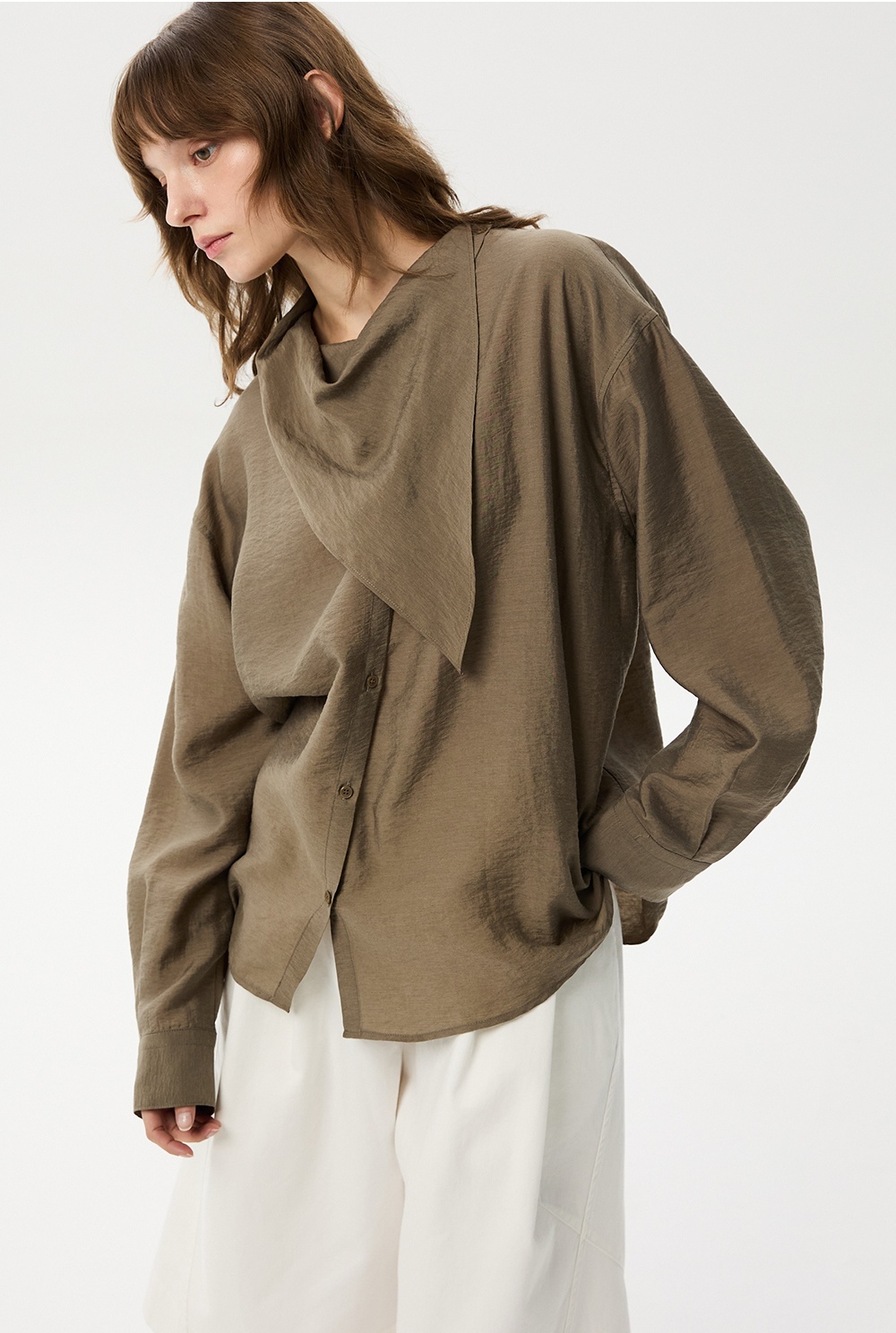 ML11 / UNBALANCED SCARF SHIRTS