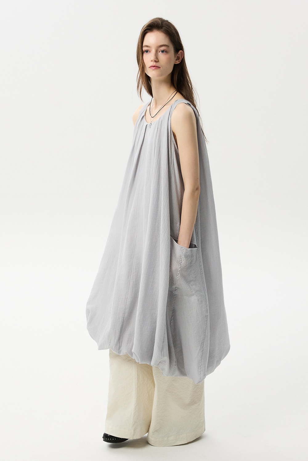 ML15 / BALLOON SLEEVELESS DRESS