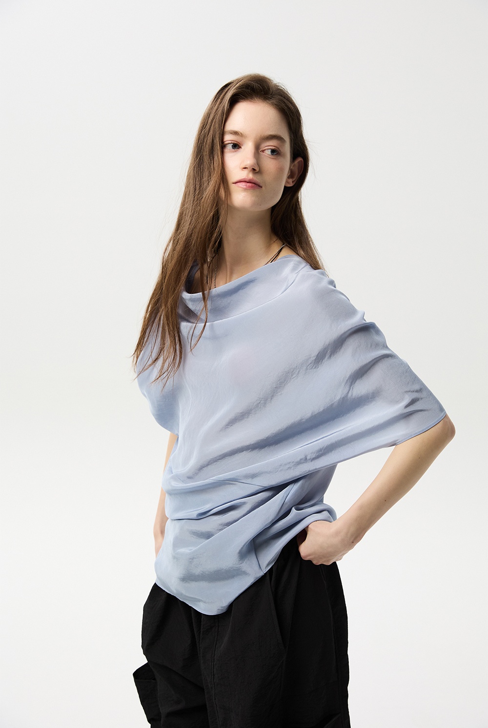 ML09 / UNBALANCED DRAPE SHIRTS