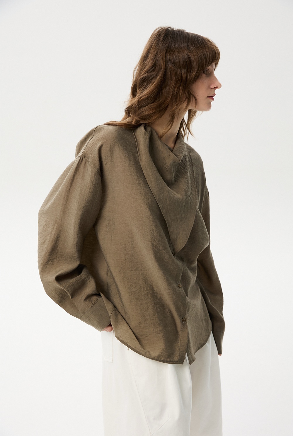 ML11 / UNBALANCED SCARF SHIRTS