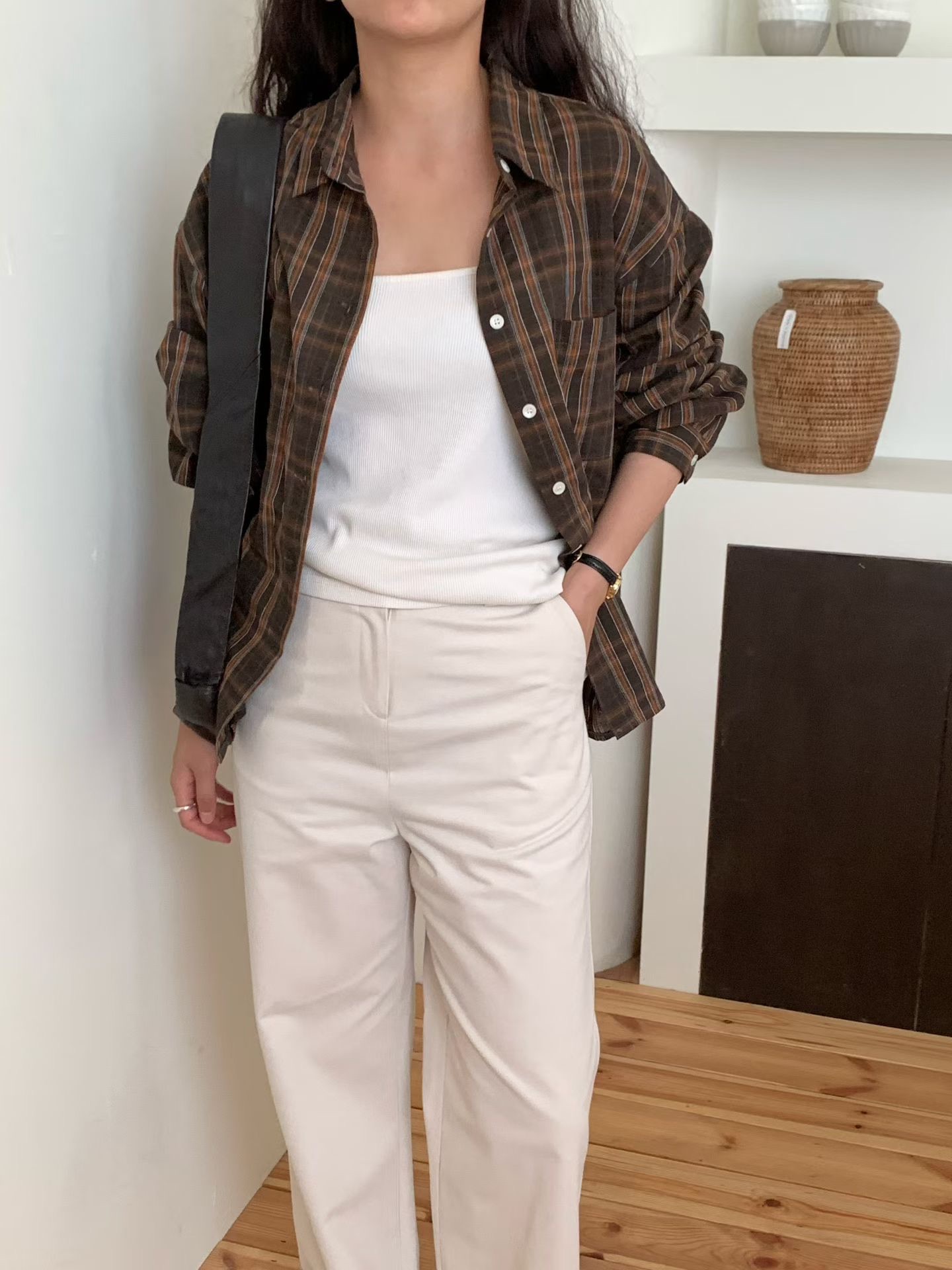 610826 / BUTTON DOWN PLAID SHIRT