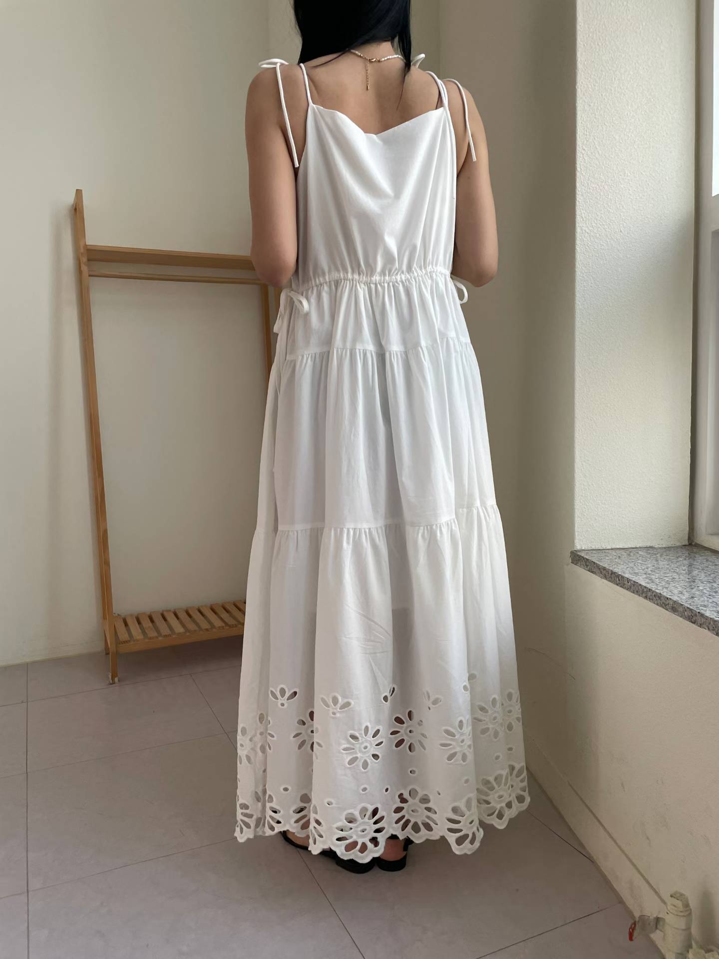 ELENI EYELET HEM SUMMER DRESS