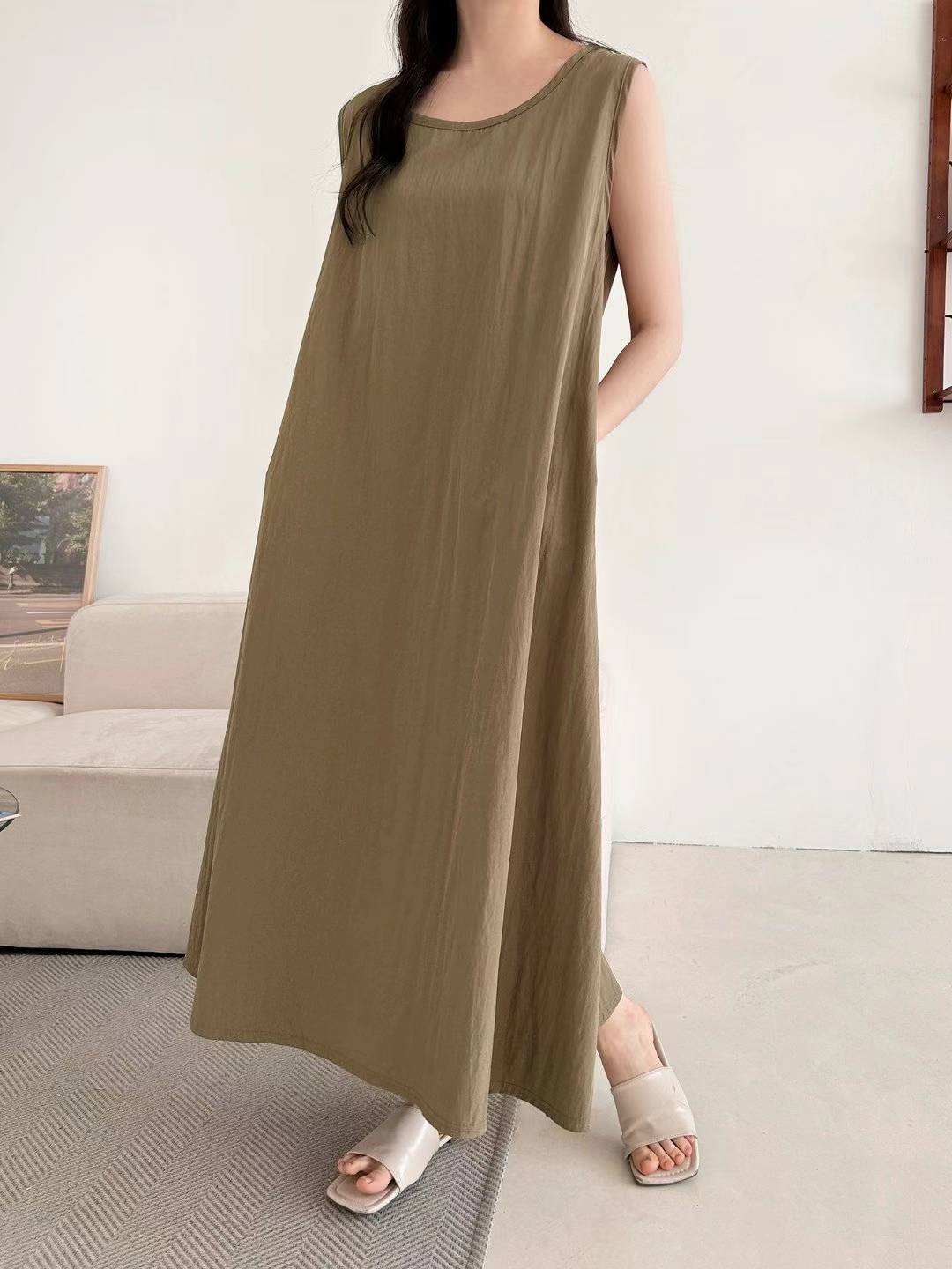 DAMIAN SLEEVELESS FLARE MAXI DRESS