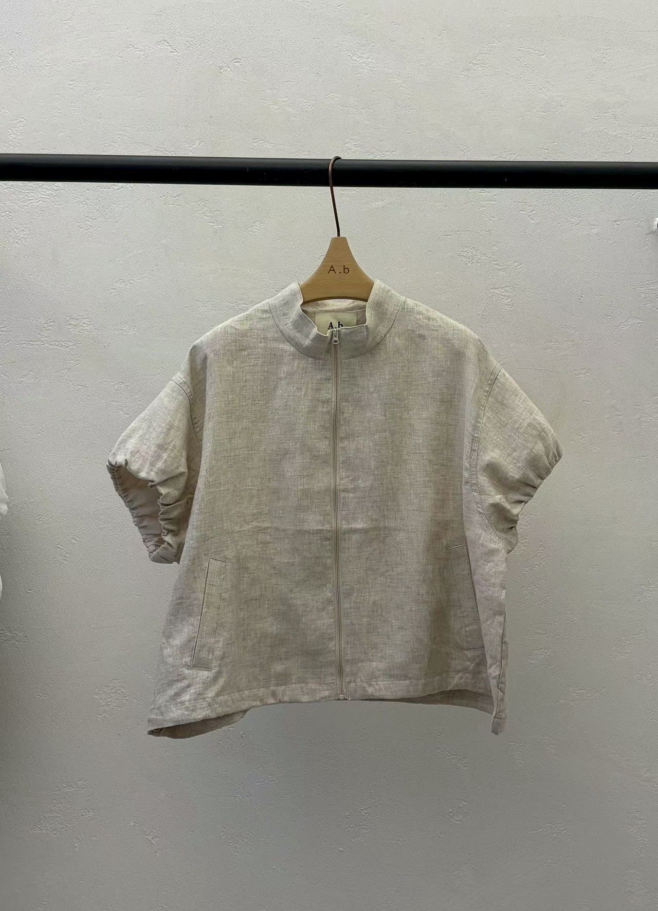 KF32 / LINEN DRAWSTRING HEM OUTERWEAR
