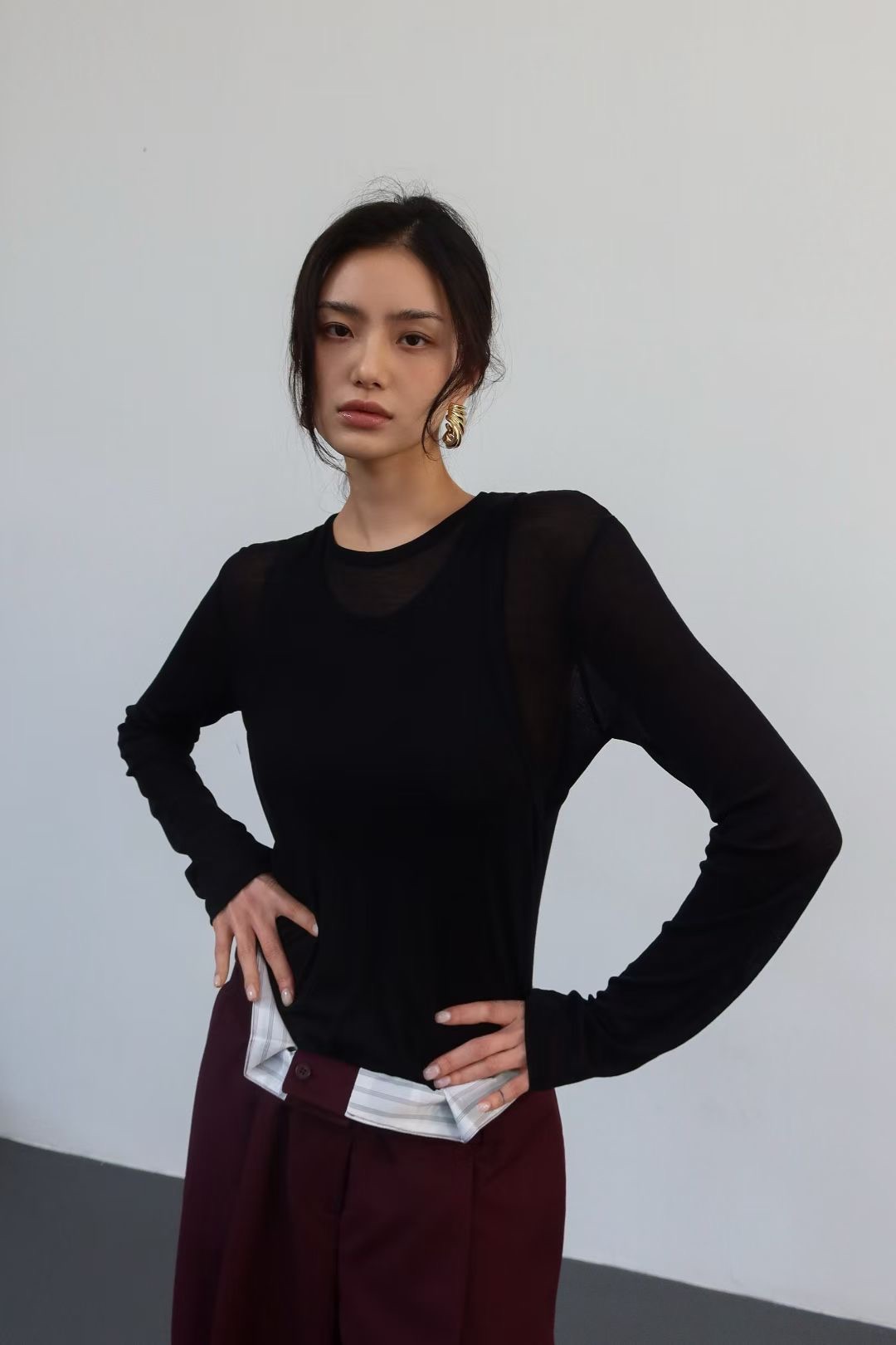 BY13 / TWO-PIECE TENCEL TANK TOP / LONG SLEEVES SET (BY13)