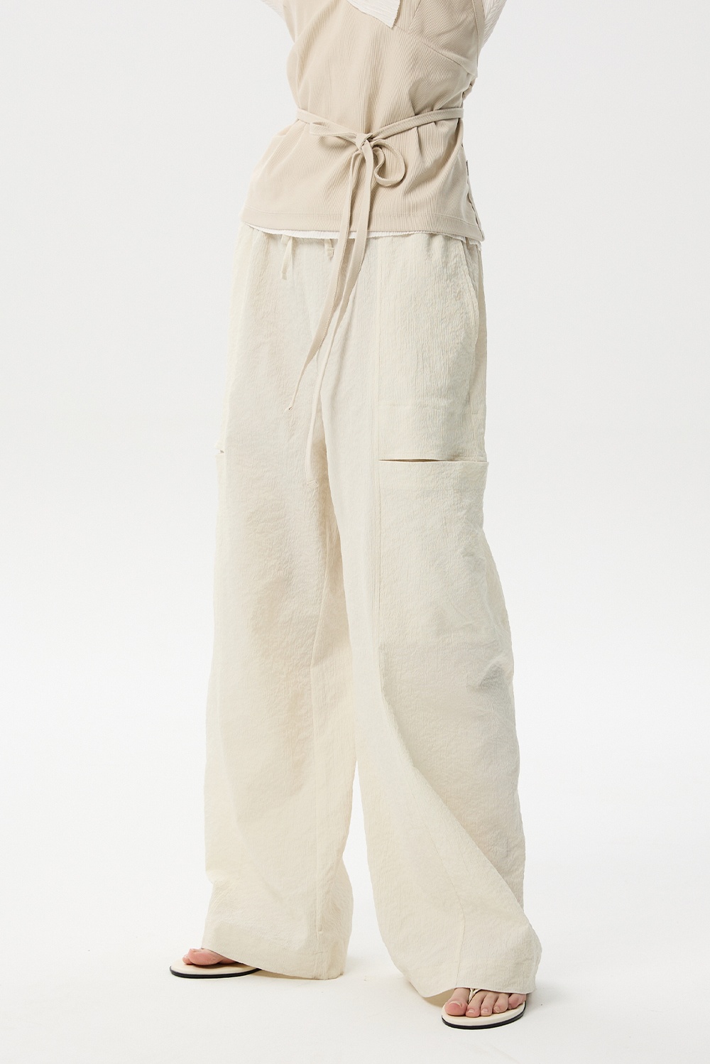 ML17 / CUT LINE WIDE BANDING PANTS