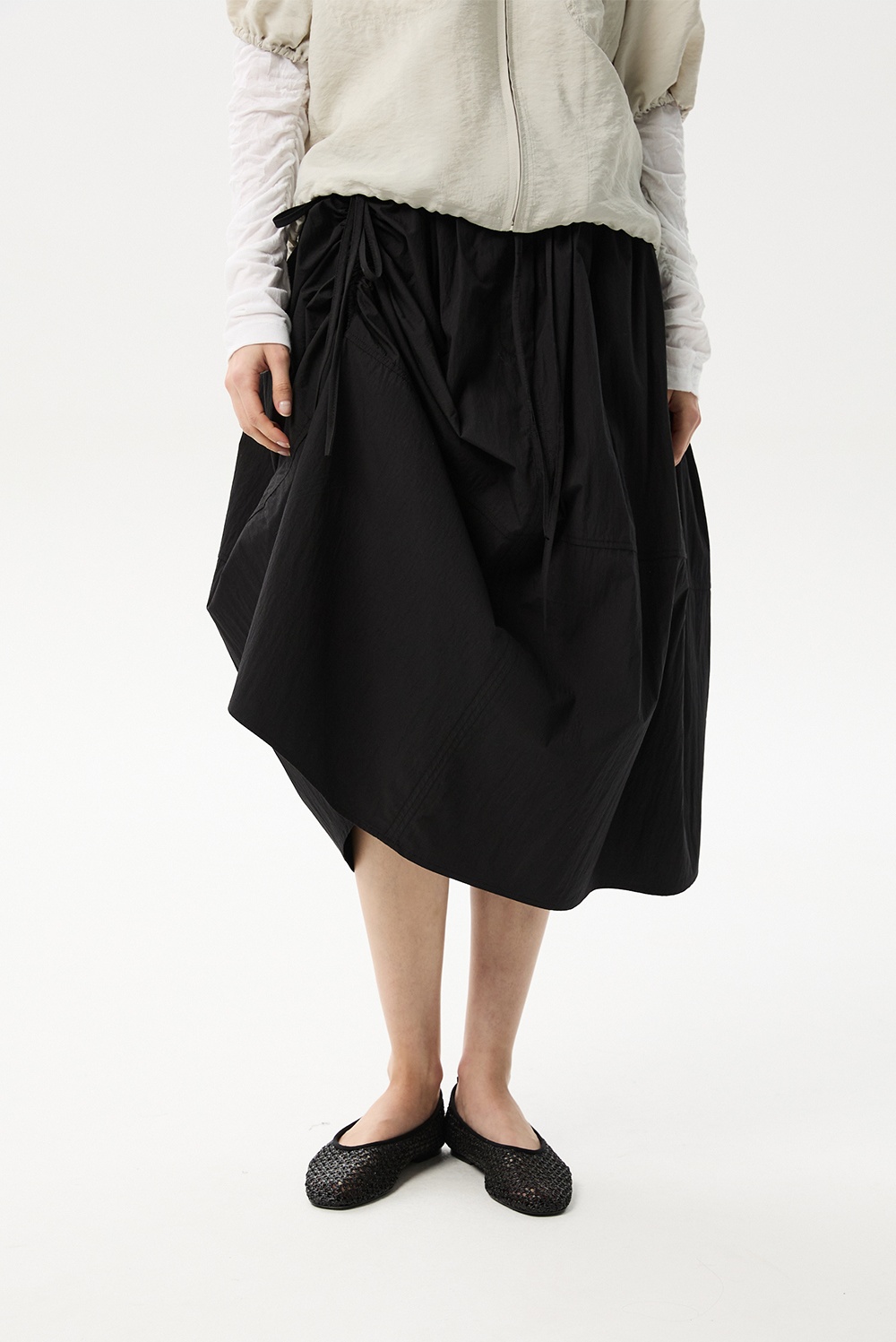 ML22 / UNBALANCED STRING FLARE SKIRT