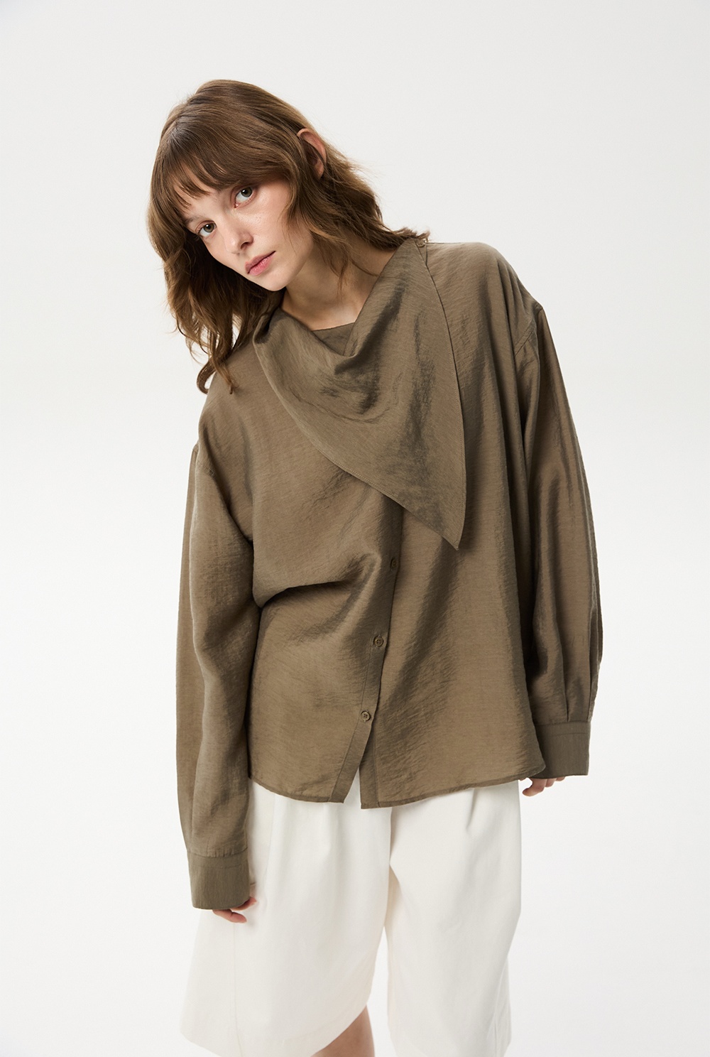 ML11 / UNBALANCED SCARF SHIRTS