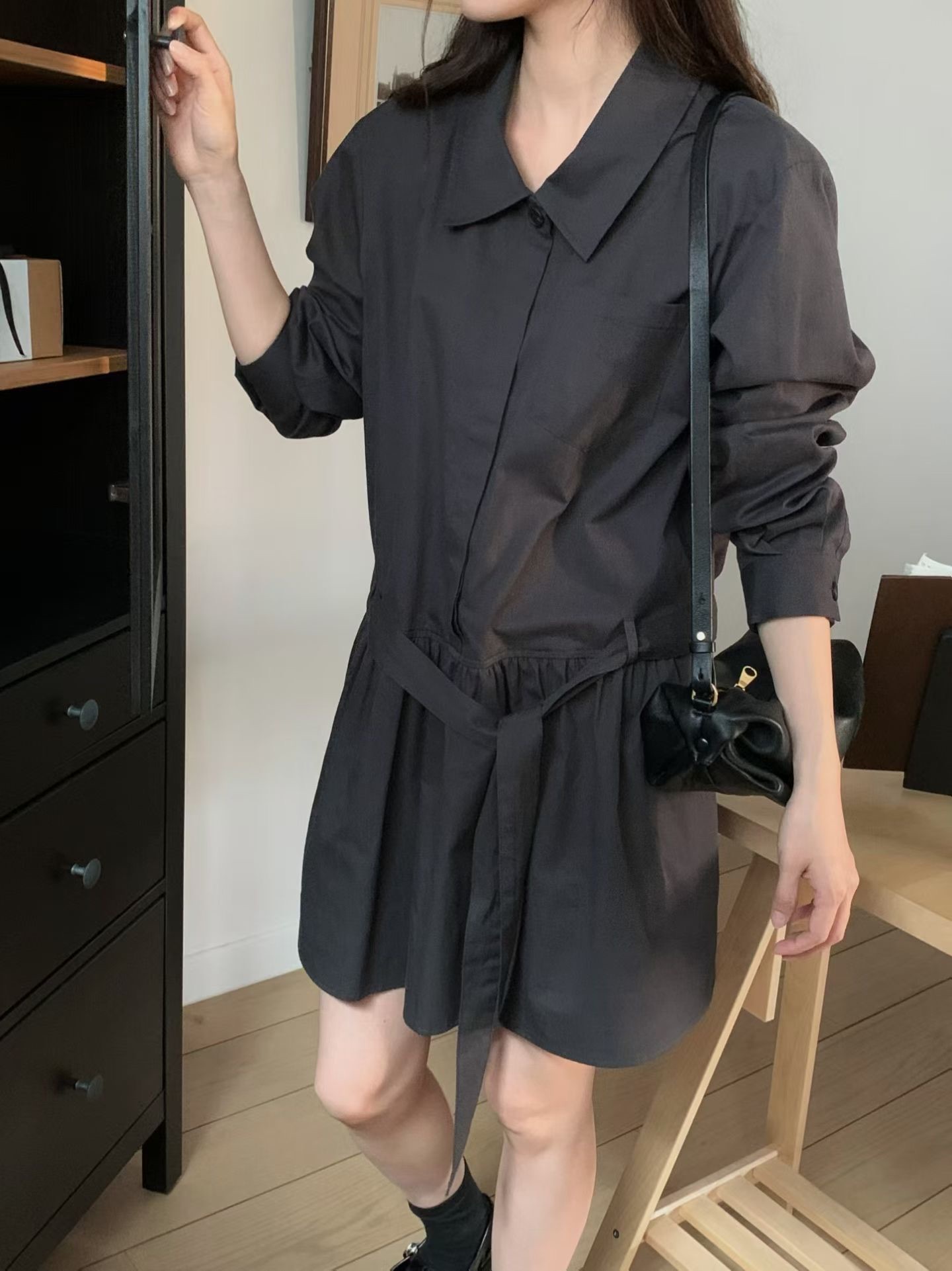 JU16 / MATCHING BELT SHIRT DRESS