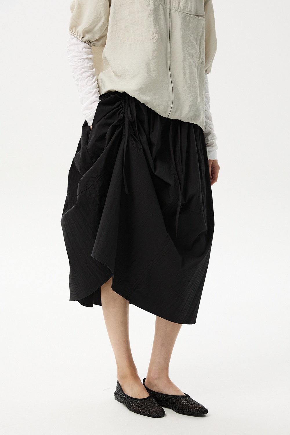 ML22 / UNBALANCED STRING FLARE SKIRT