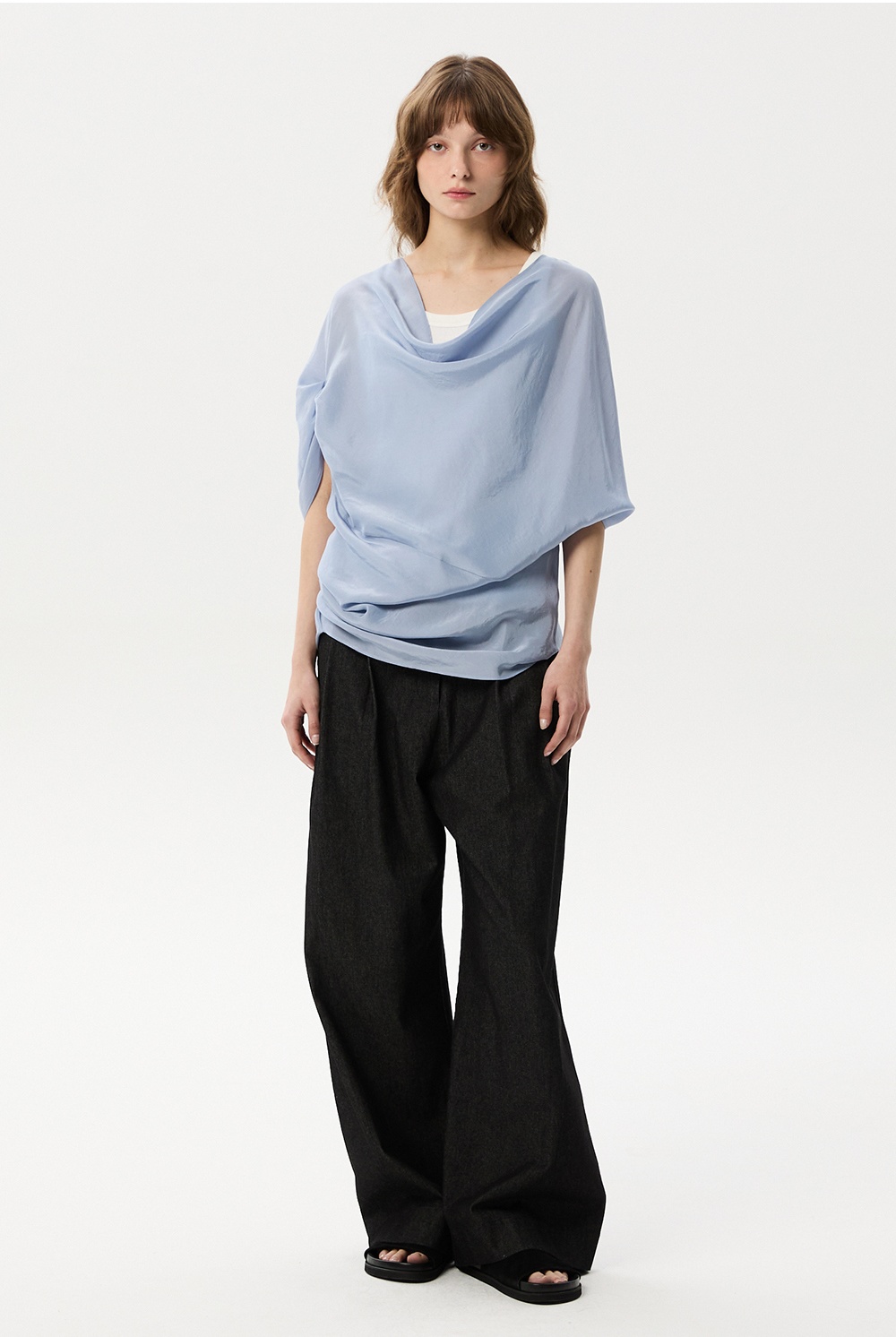 ML09 / UNBALANCED DRAPE SHIRTS