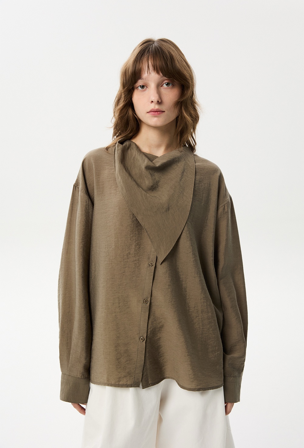 ML11 / UNBALANCED SCARF SHIRTS