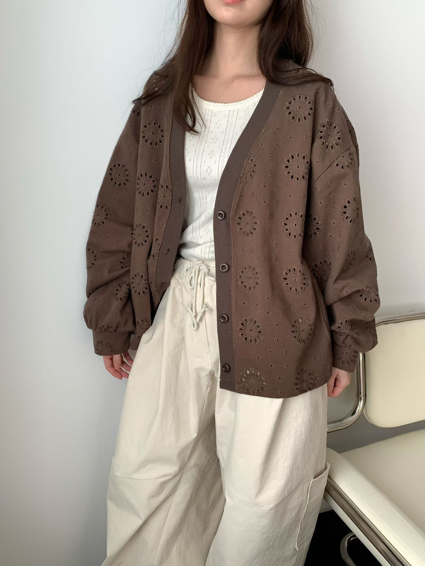 VP27/ OVERSIZED EYELET EMBROIDERY OUTER