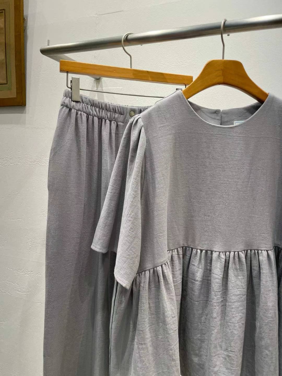 DILLON PEPLUM TOP WITH BANDING PANTS SET