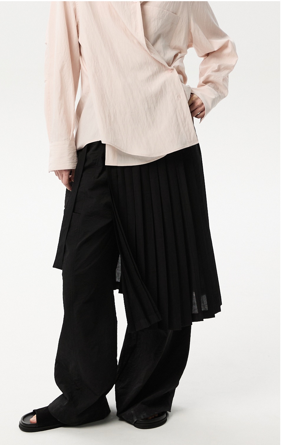 ML21 / PLEATS LAYERED SKIRT