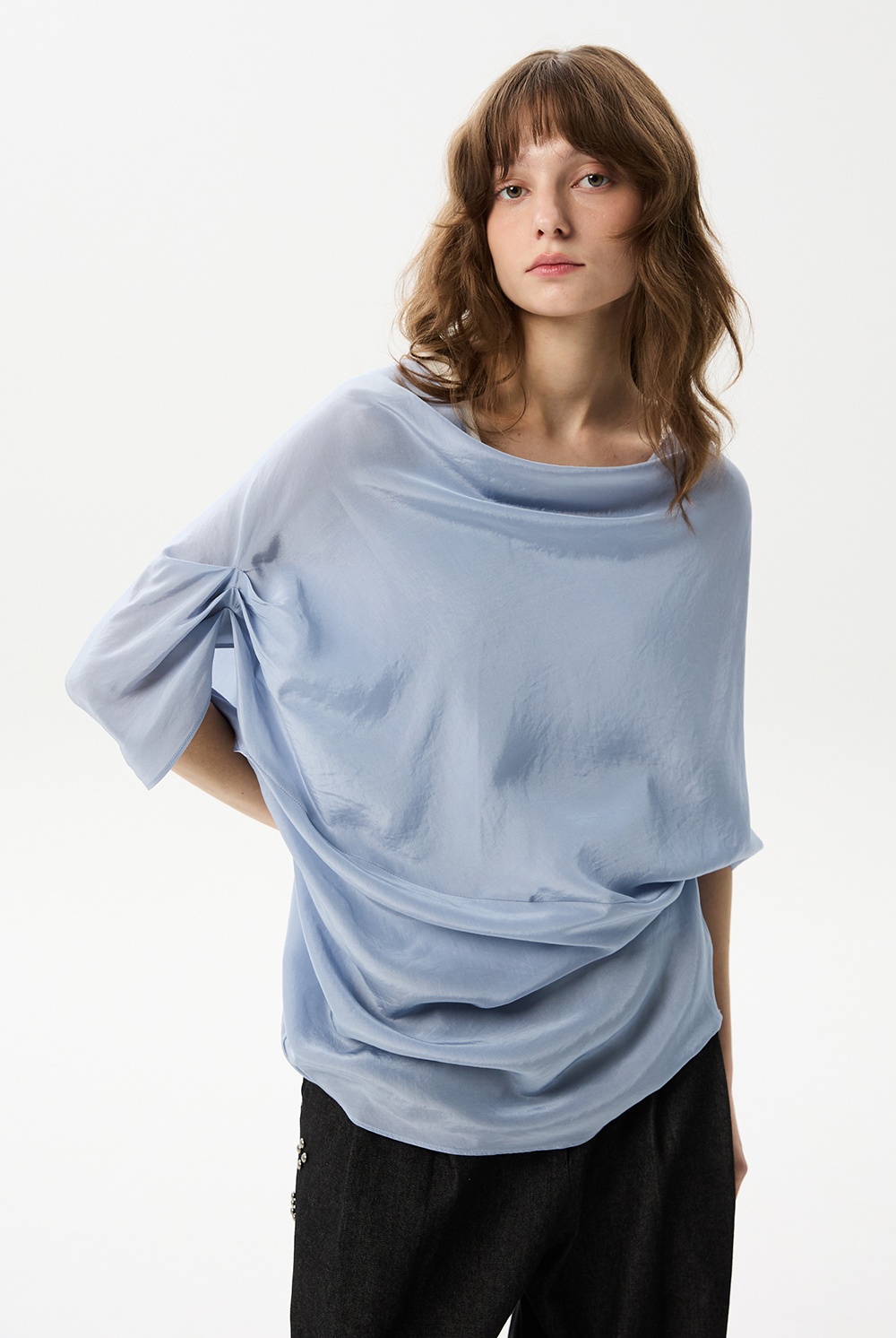 ML09 / UNBALANCED DRAPE SHIRTS
