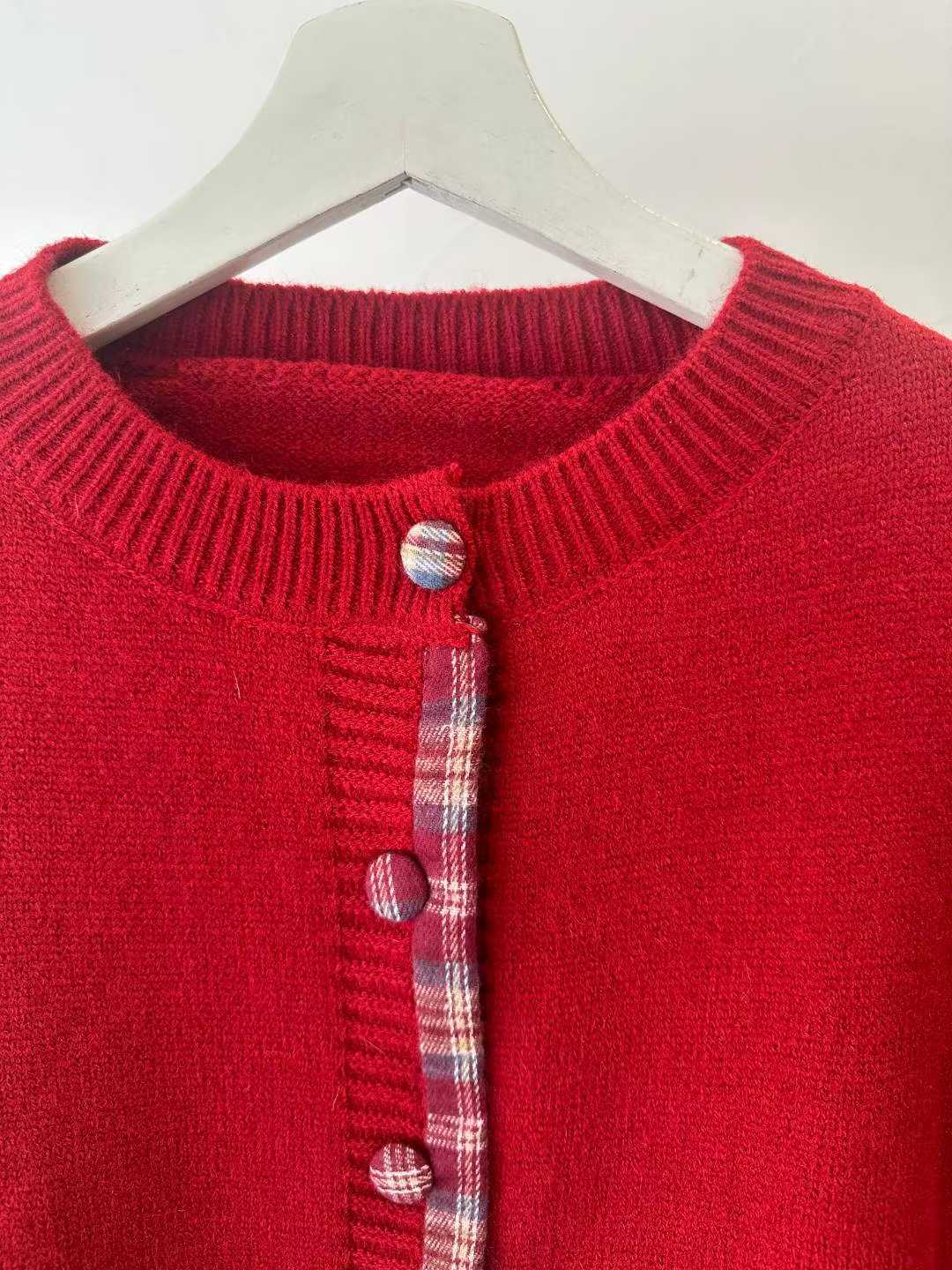 DIXIE PLAID TRIMMING CARDI-TOP