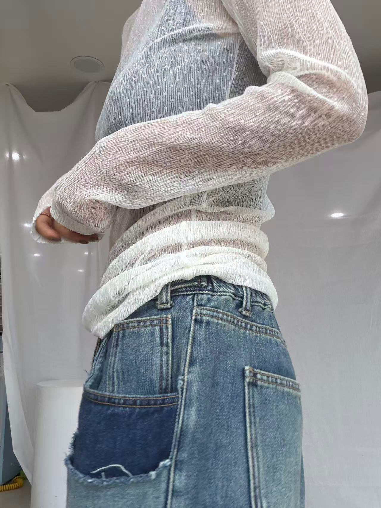 PT24 / HIGH NECK LAYERING MESH TOP